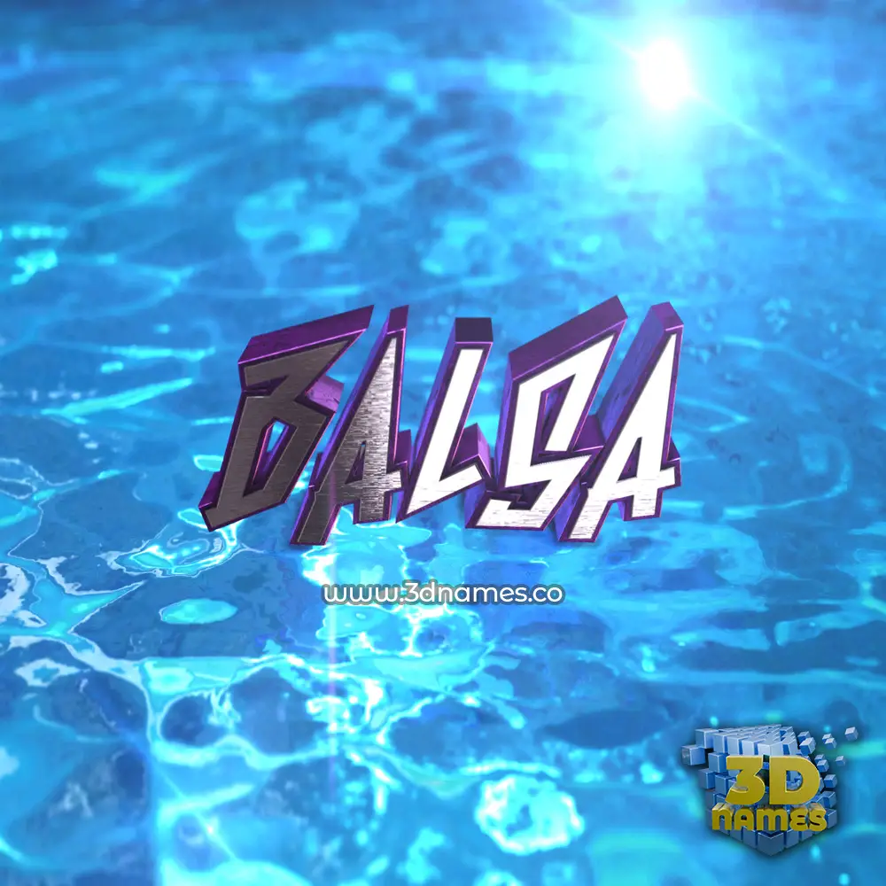balsa in Water 2015 style - 3D name wallpaper