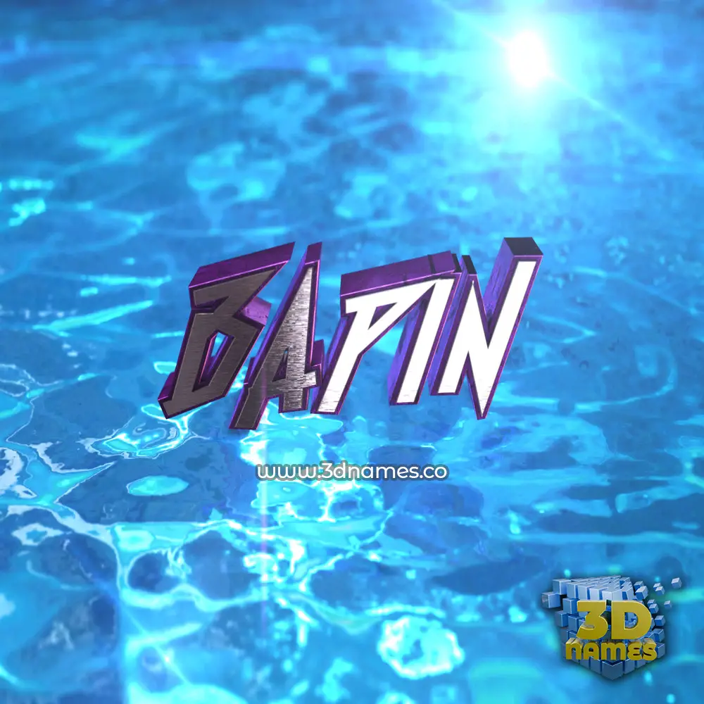 bapin in Water 2015 style - 3D name wallpaper