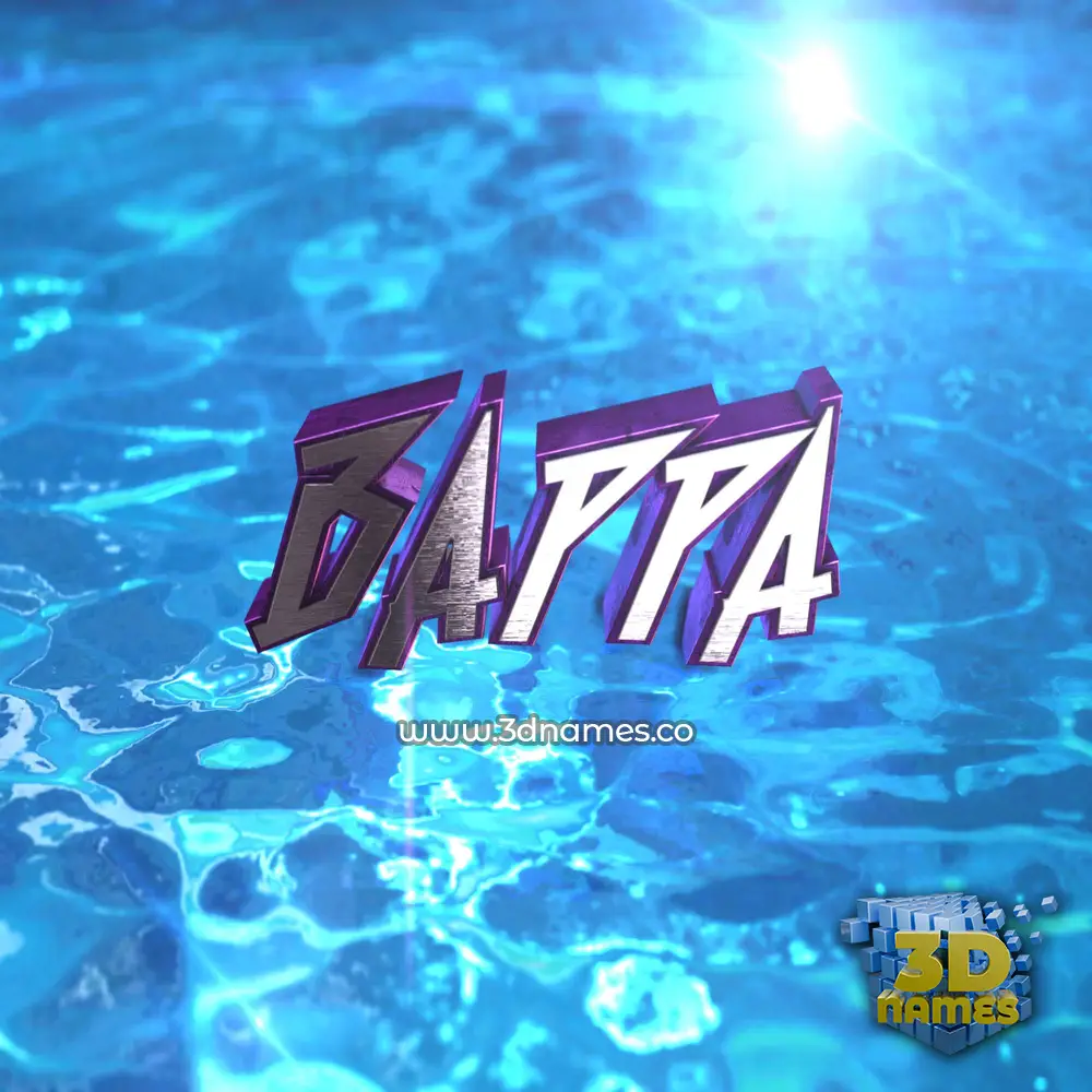 bappa in Water 2015 style - 3D name wallpaper