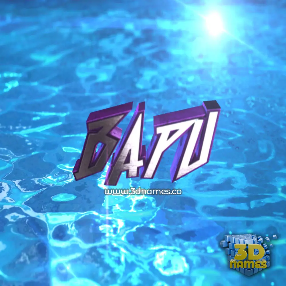 bapu in Water 2015 style - 3D name wallpaper