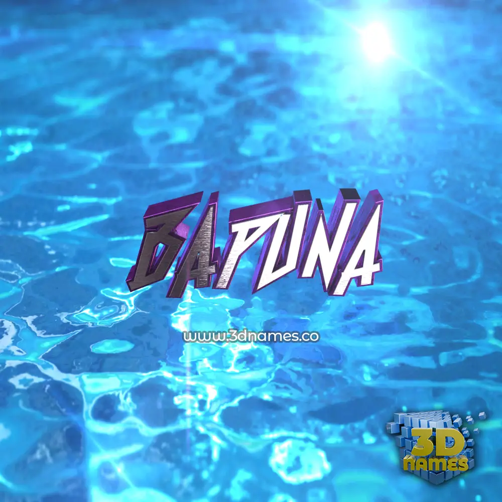 bapuna in Water 2015 style - 3D name wallpaper