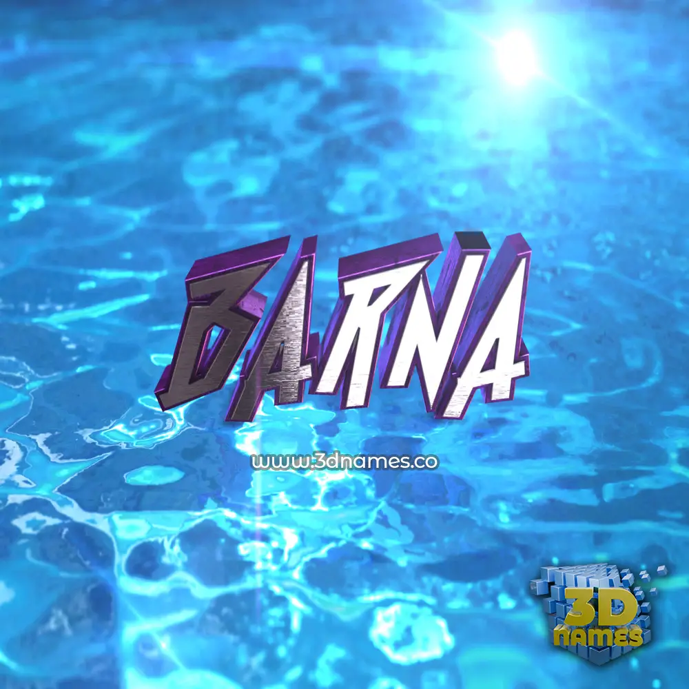barna in Water 2015 style - 3D name wallpaper