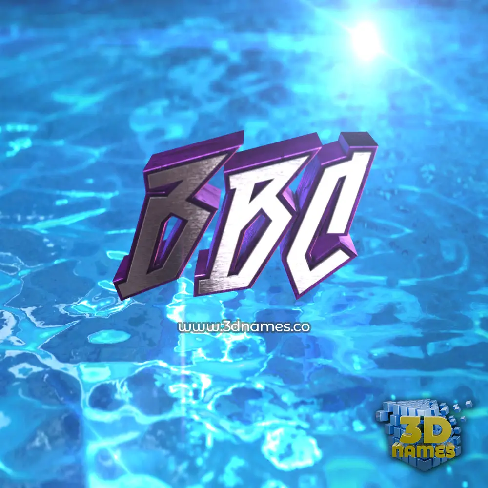 bbc in Water 2015 style - 3D name wallpaper
