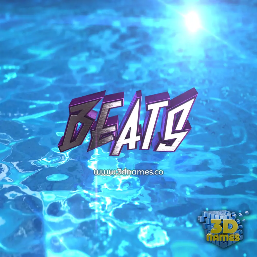beats in Water 2015 style - 3D name wallpaper