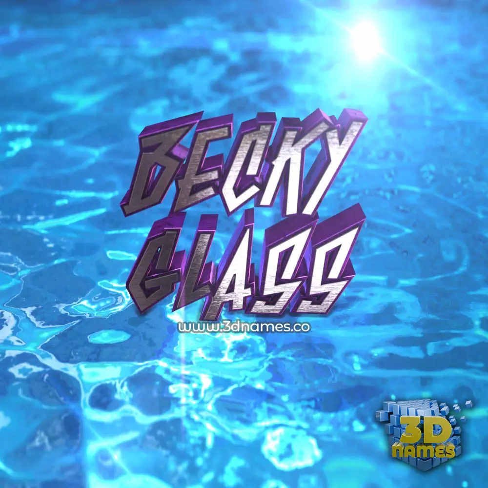 becky glass in Water 2015 style - 3D name wallpaper