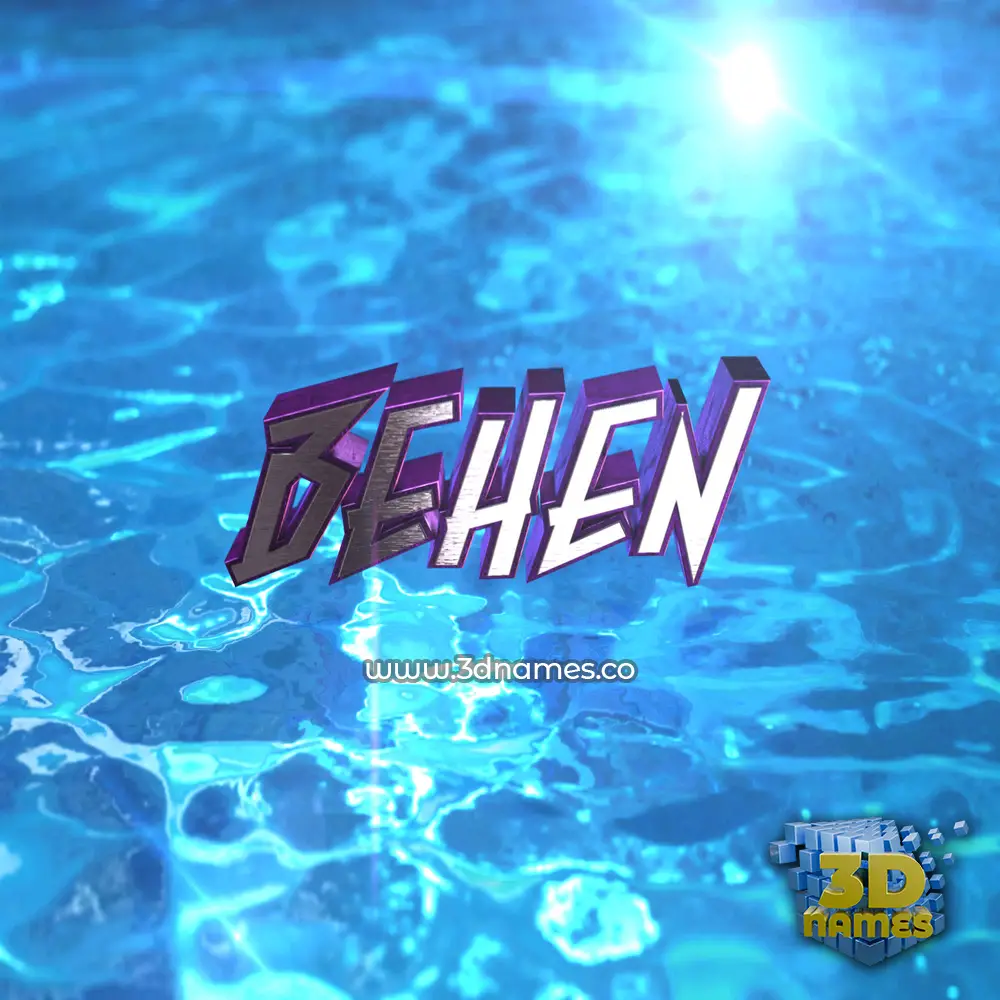 behen in Water 2015 style - 3D name wallpaper