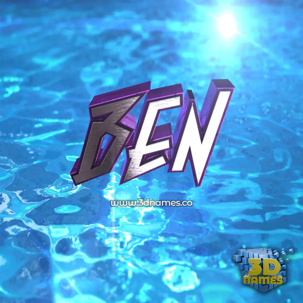 ben in Water 2015 style - 3D name wallpaper