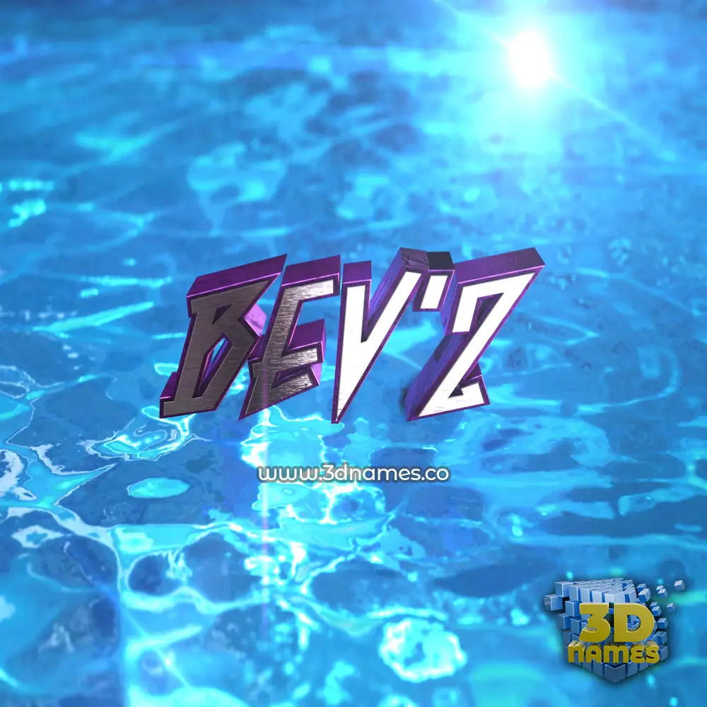 bev'z in Water 2015 style - 3D name wallpaper