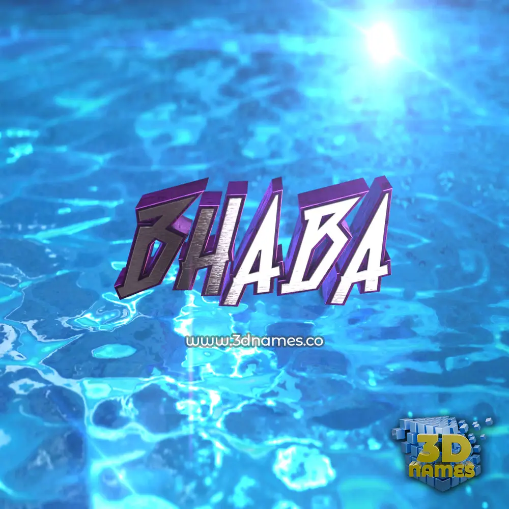 bhaba in Water 2015 style - 3D name wallpaper