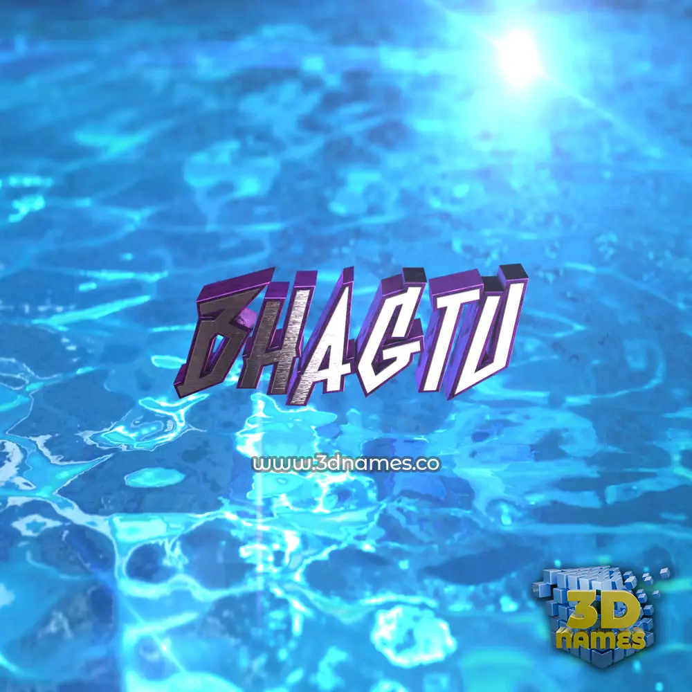 bhagtu in Water 2015 style - 3D name wallpaper