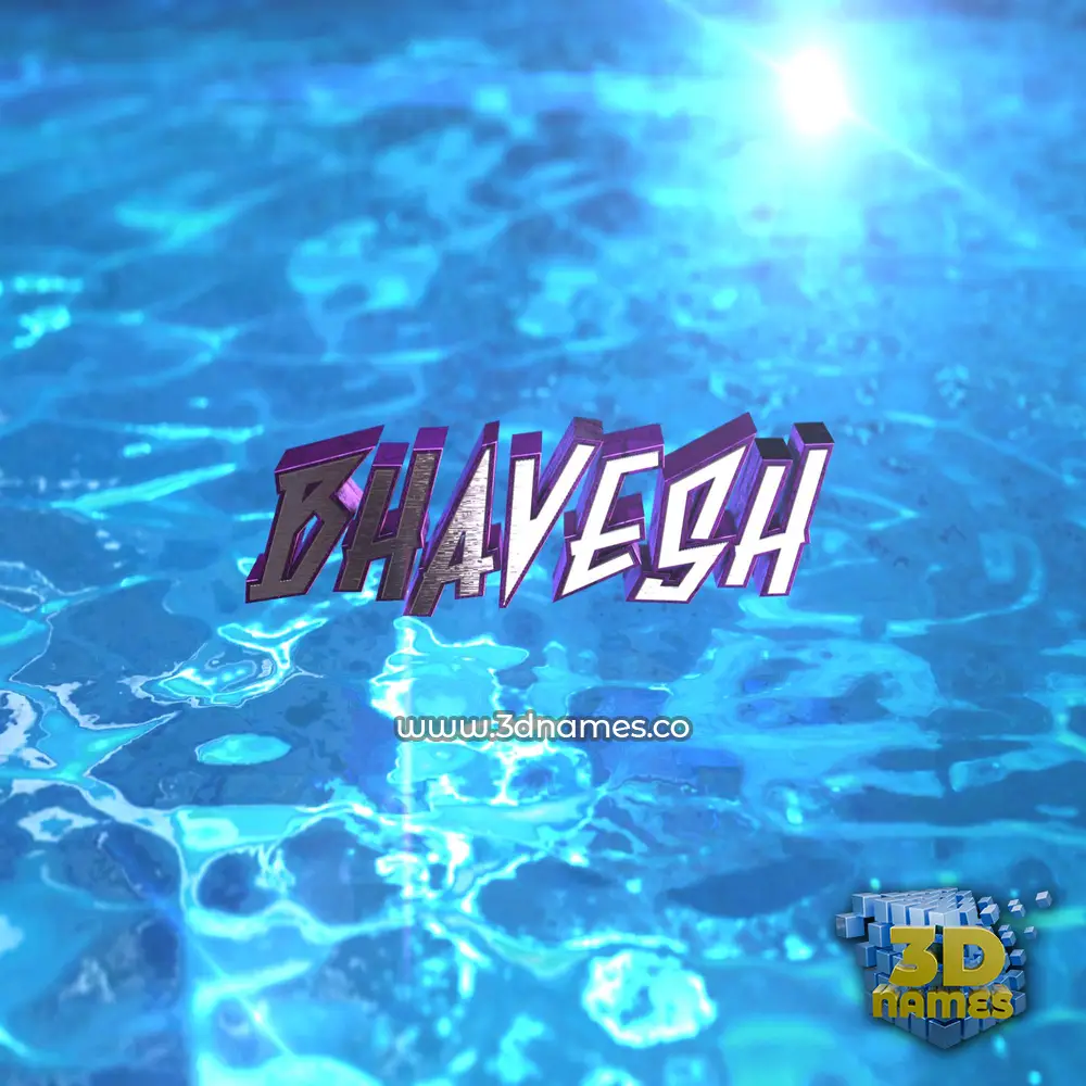 bhavesh in Water 2015 style - 3D name wallpaper