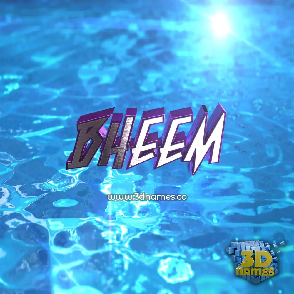 bheem in Water 2015 style - 3D name wallpaper