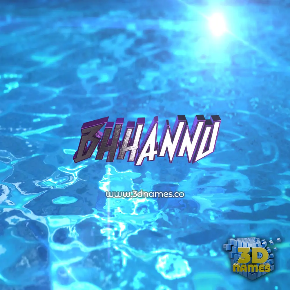 bhhannu in Water 2015 style - 3D name wallpaper