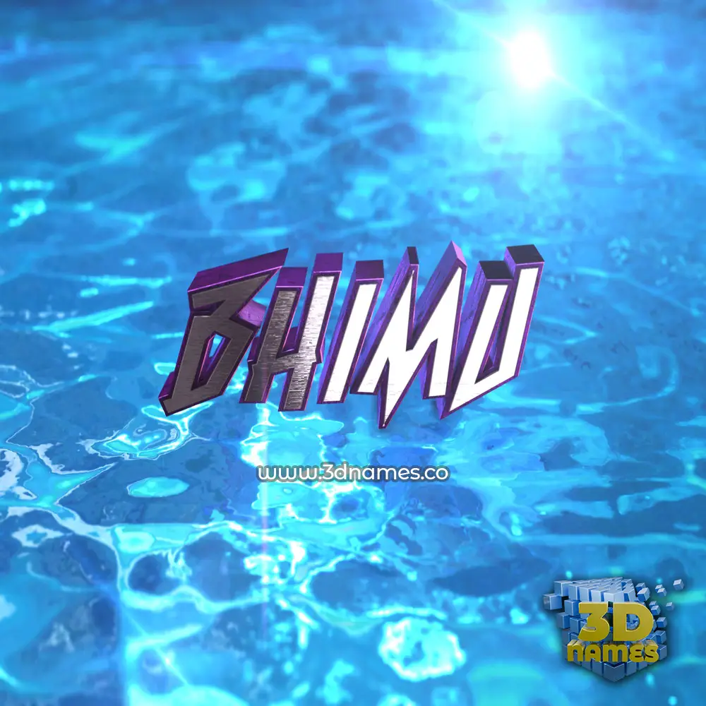 bhimu in Water 2015 style - 3D name wallpaper