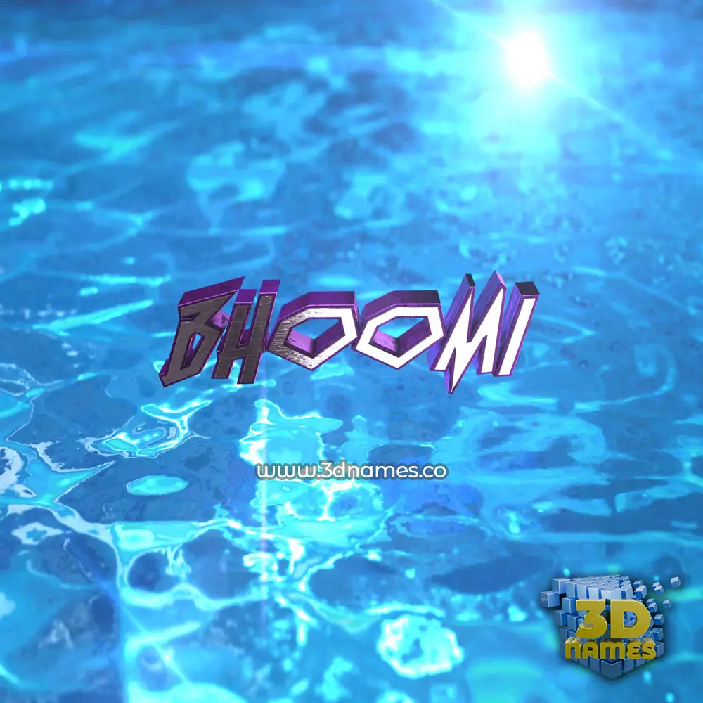 bhoomi in Water 2015 style - 3D name wallpaper