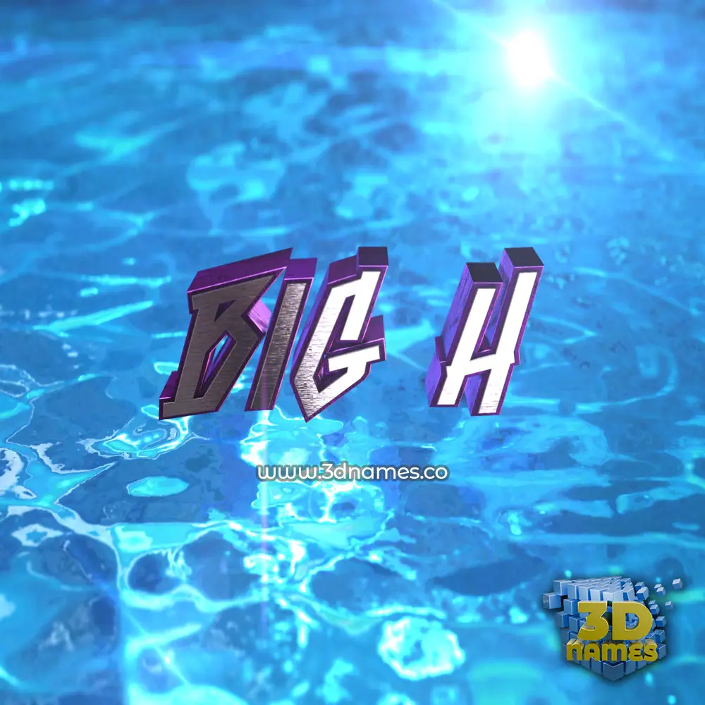 big h in Water 2015 style - 3D name wallpaper