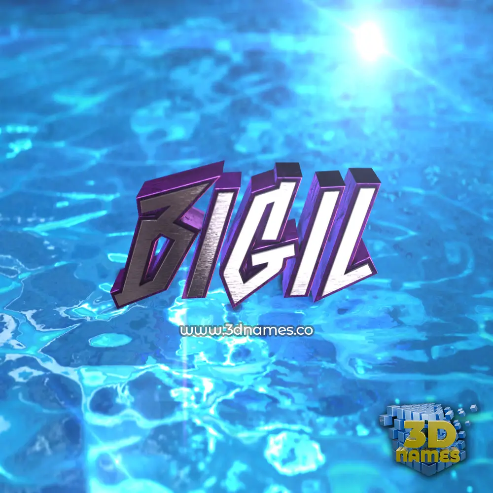 bigil in Water 2015 style - 3D name wallpaper