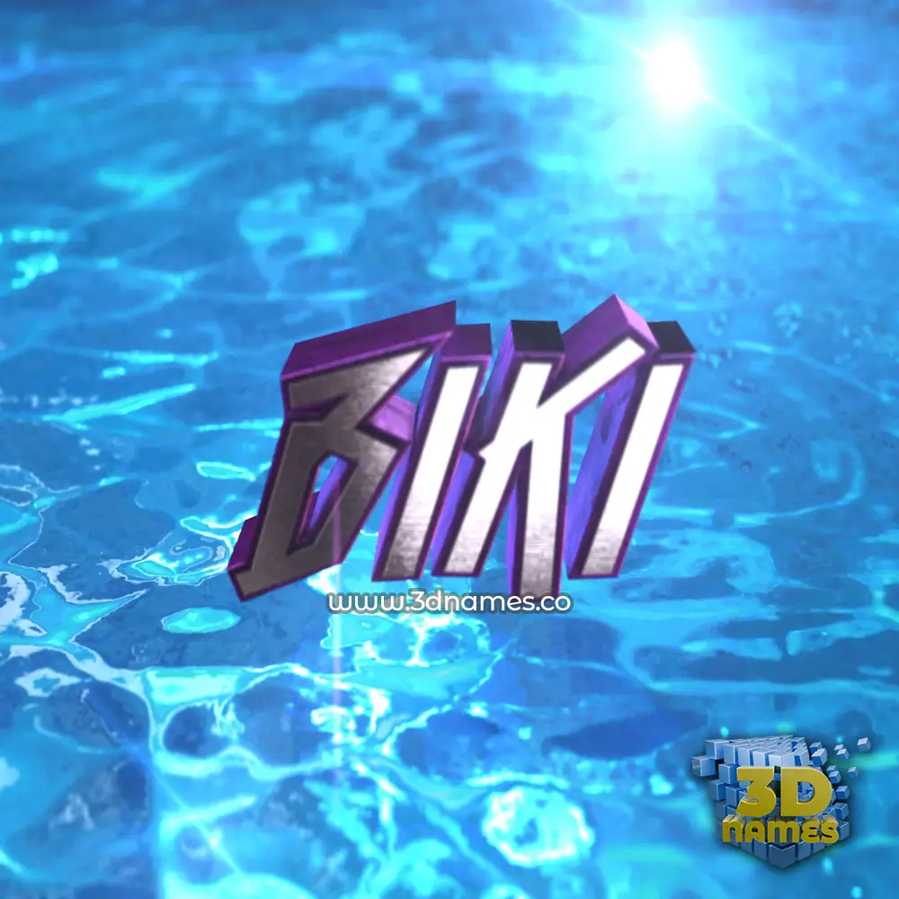 biki in Water 2015 style - 3D name wallpaper