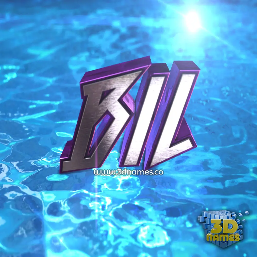 bil in Water 2015 style - 3D name wallpaper