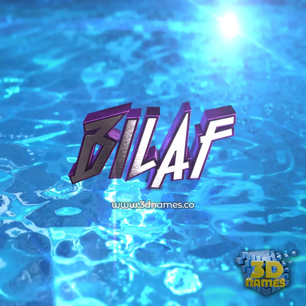 bilaf in Water 2015 style - 3D name wallpaper