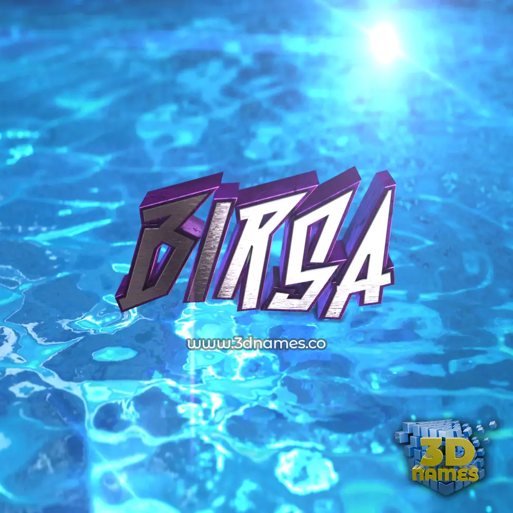 birsa in Water 2015 style - 3D name wallpaper