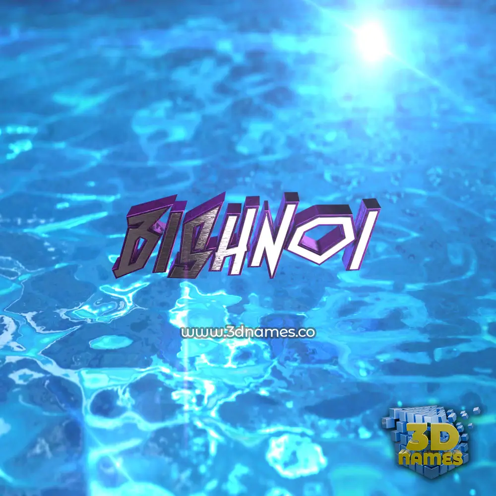 bishnoi in Water 2015 style - 3D name wallpaper