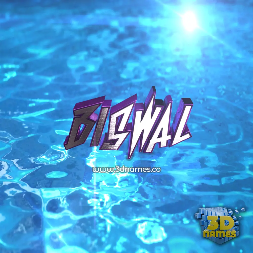 biswal in Water 2015 style - 3D name wallpaper