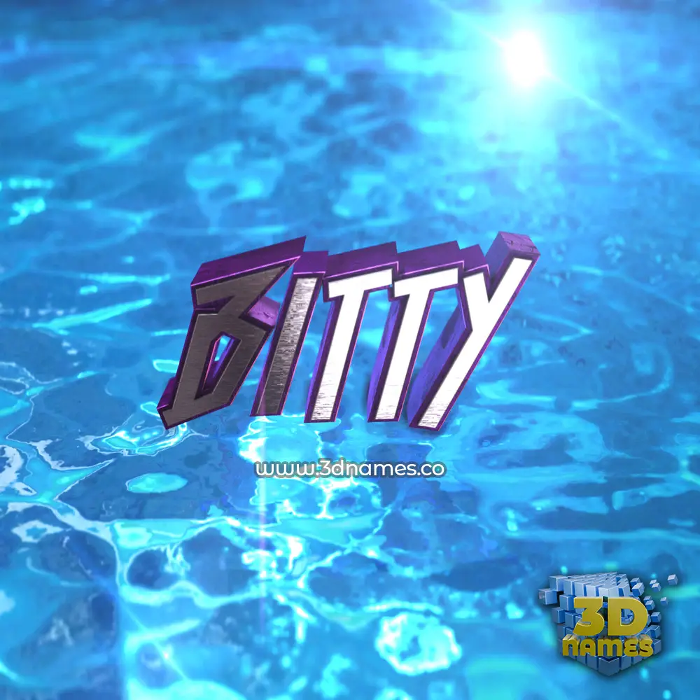 bitty in Water 2015 style - 3D name wallpaper