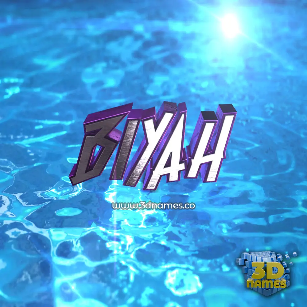 biyah in Water 2015 style - 3D name wallpaper