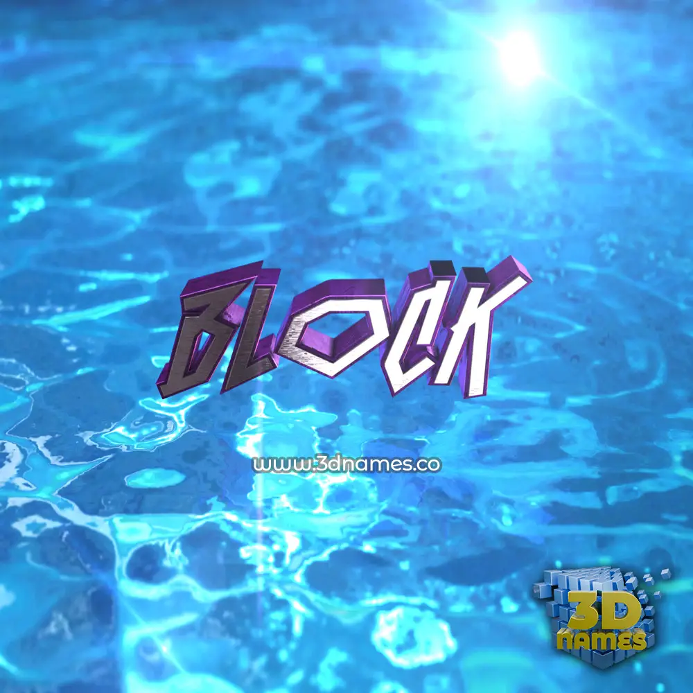 block in Water 2015 style - 3D name wallpaper