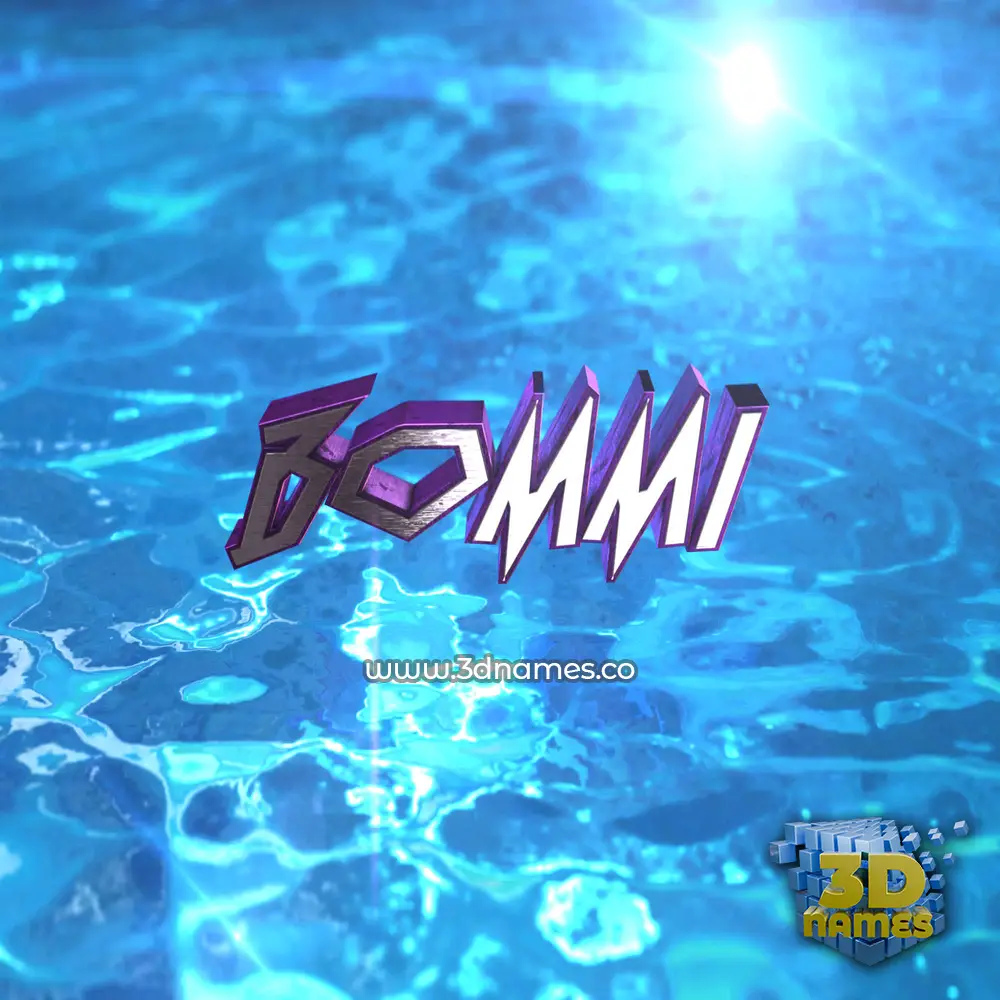 bommi in Water 2015 style - 3D name wallpaper