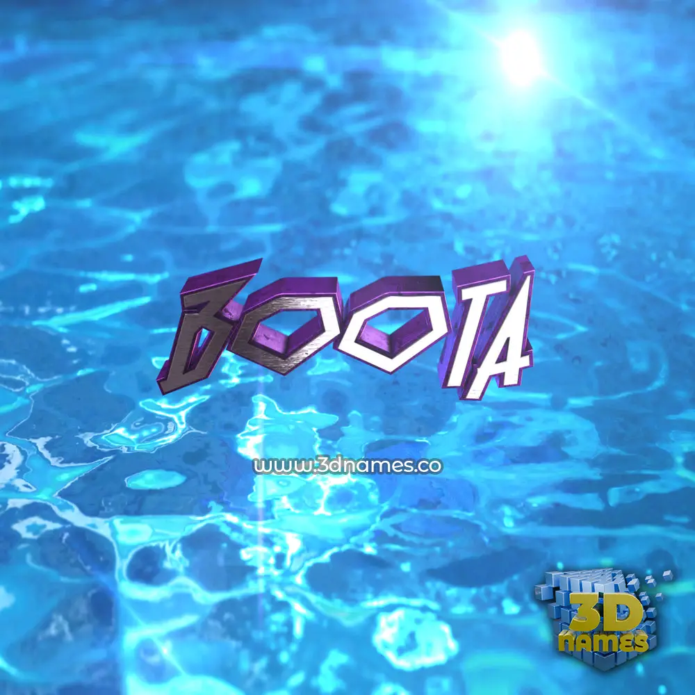 boota in Water 2015 style - 3D name wallpaper