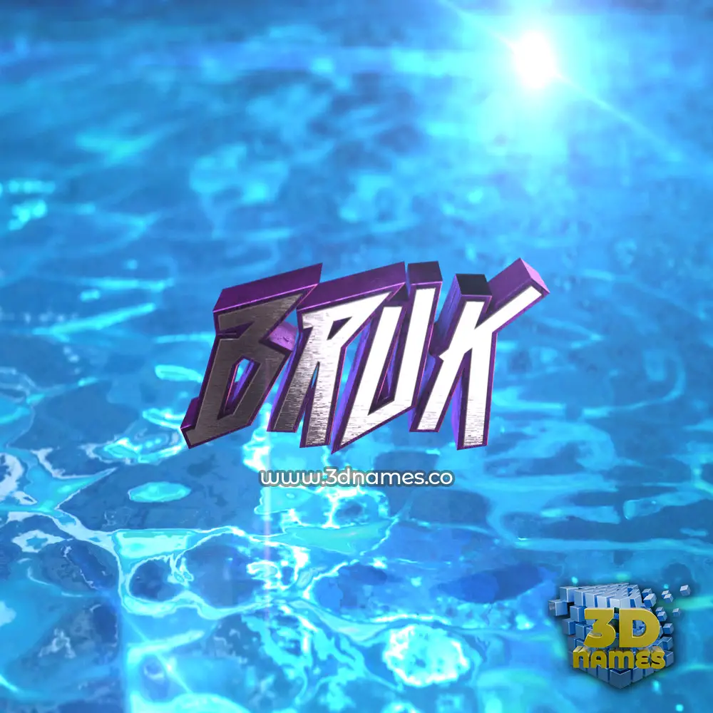 bruk in Water 2015 style - 3D name wallpaper