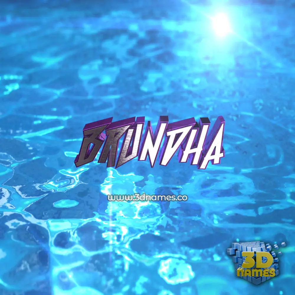 brundha in Water 2015 style - 3D name wallpaper