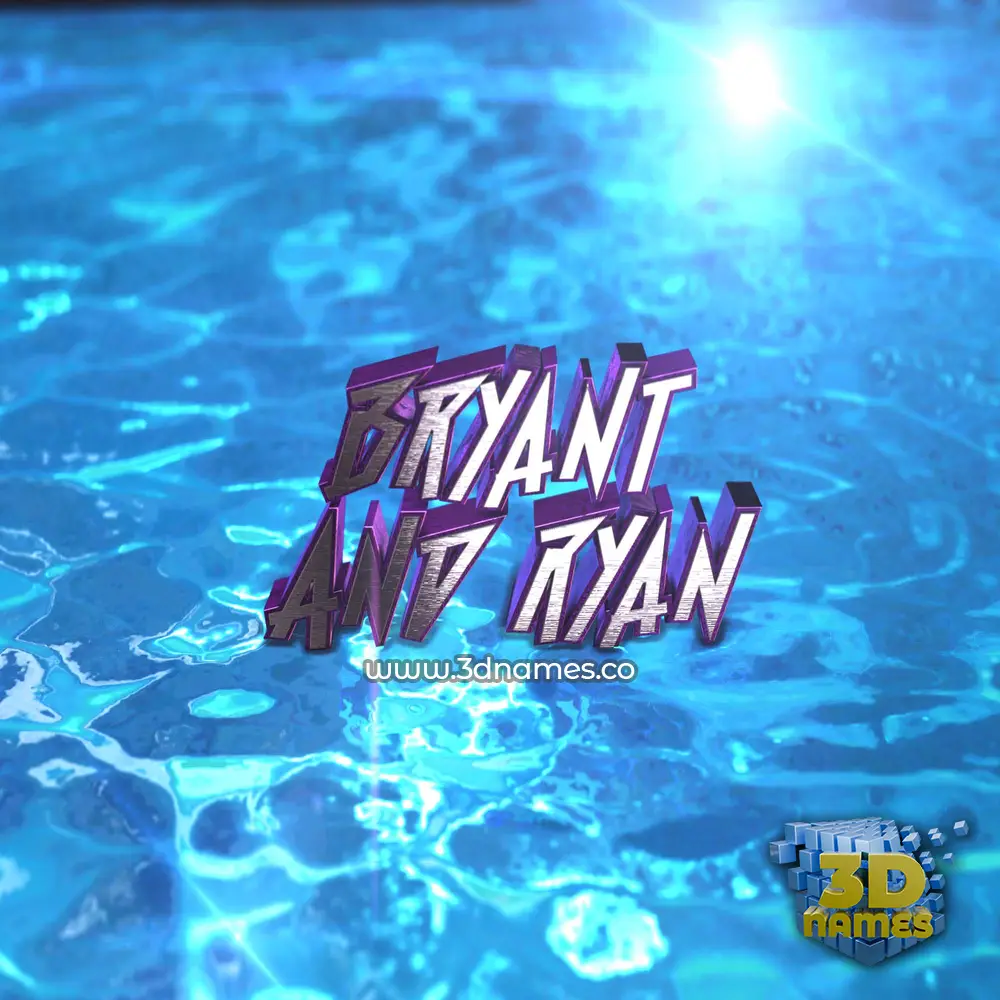 bryant and ryan in Water 2015 style - 3D name wallpaper