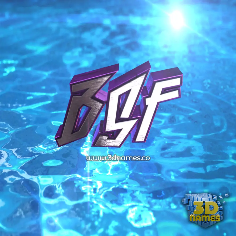 bsf in Water 2015 style - 3D name wallpaper