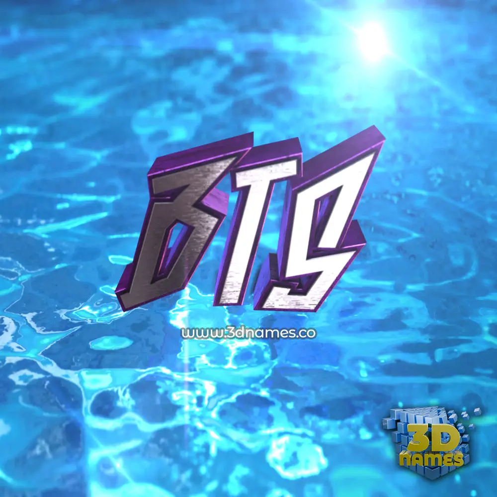 bts in Water 2015 style - 3D name wallpaper