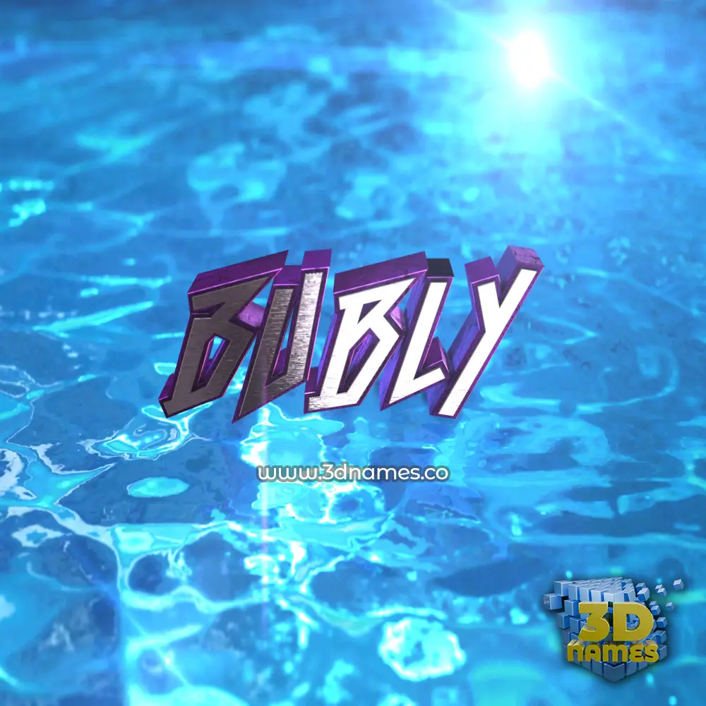 bubly in Water 2015 style - 3D name wallpaper