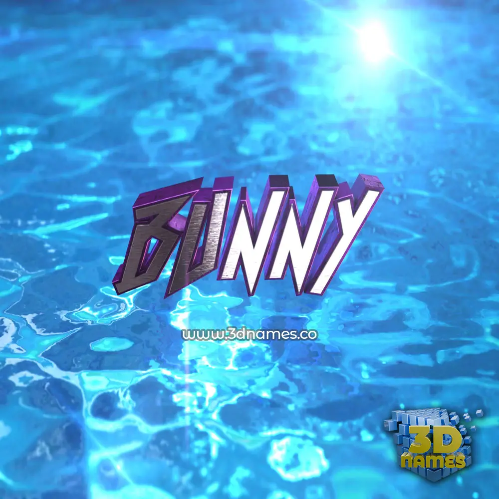 bunny in Water 2015 style - 3D name wallpaper
