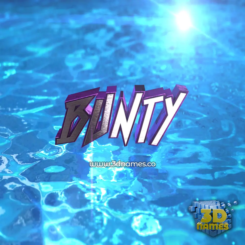 bunty in Water 2015 style - 3D name wallpaper