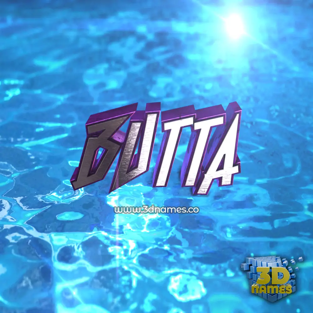 butta in Water 2015 style - 3D name wallpaper