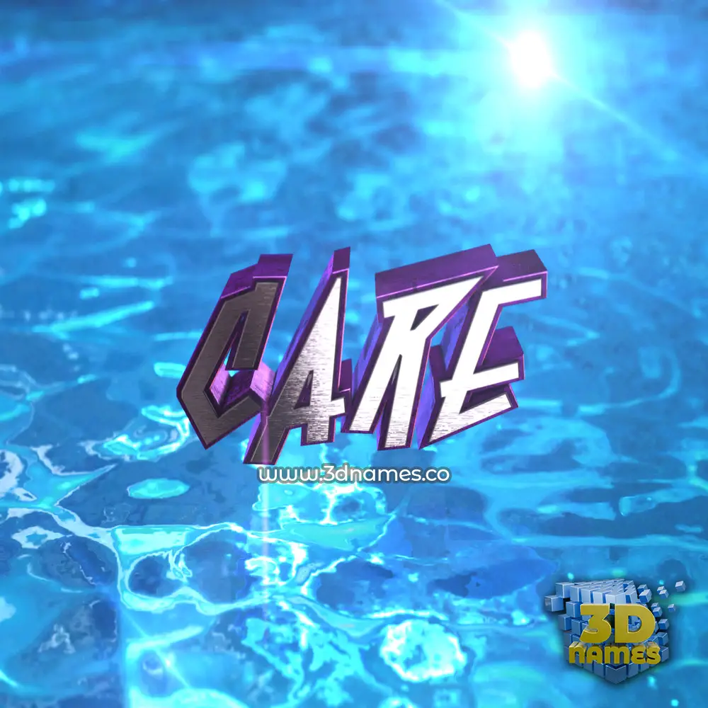 care in Water 2015 style - 3D name wallpaper