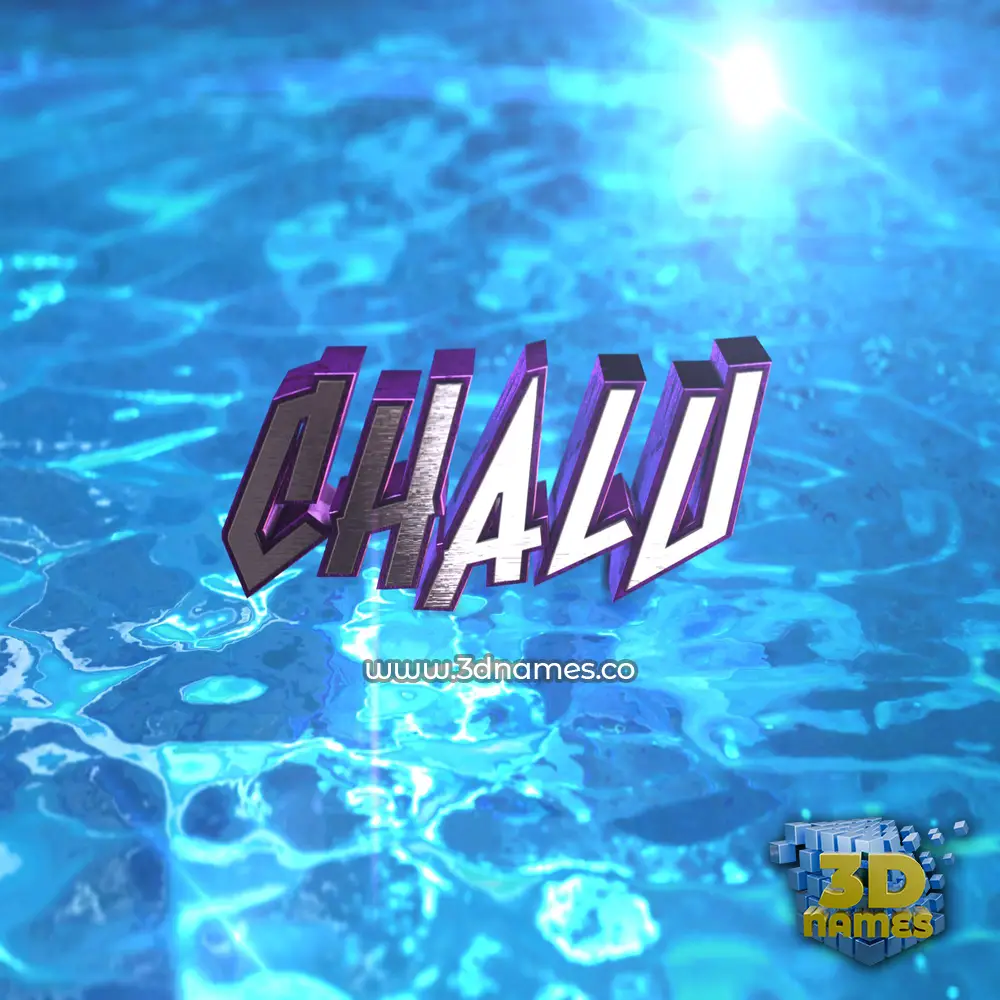 chalu in Water 2015 style - 3D name wallpaper