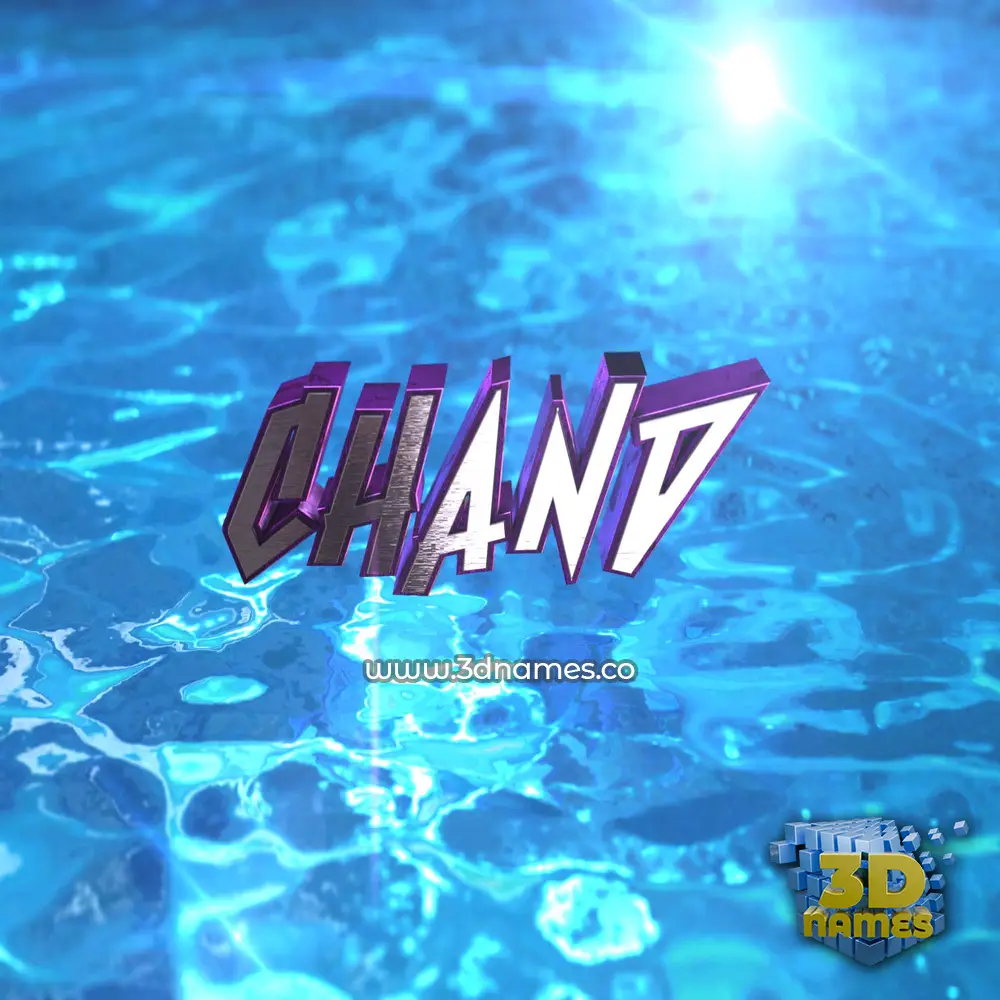 chand in Water 2015 style - 3D name wallpaper