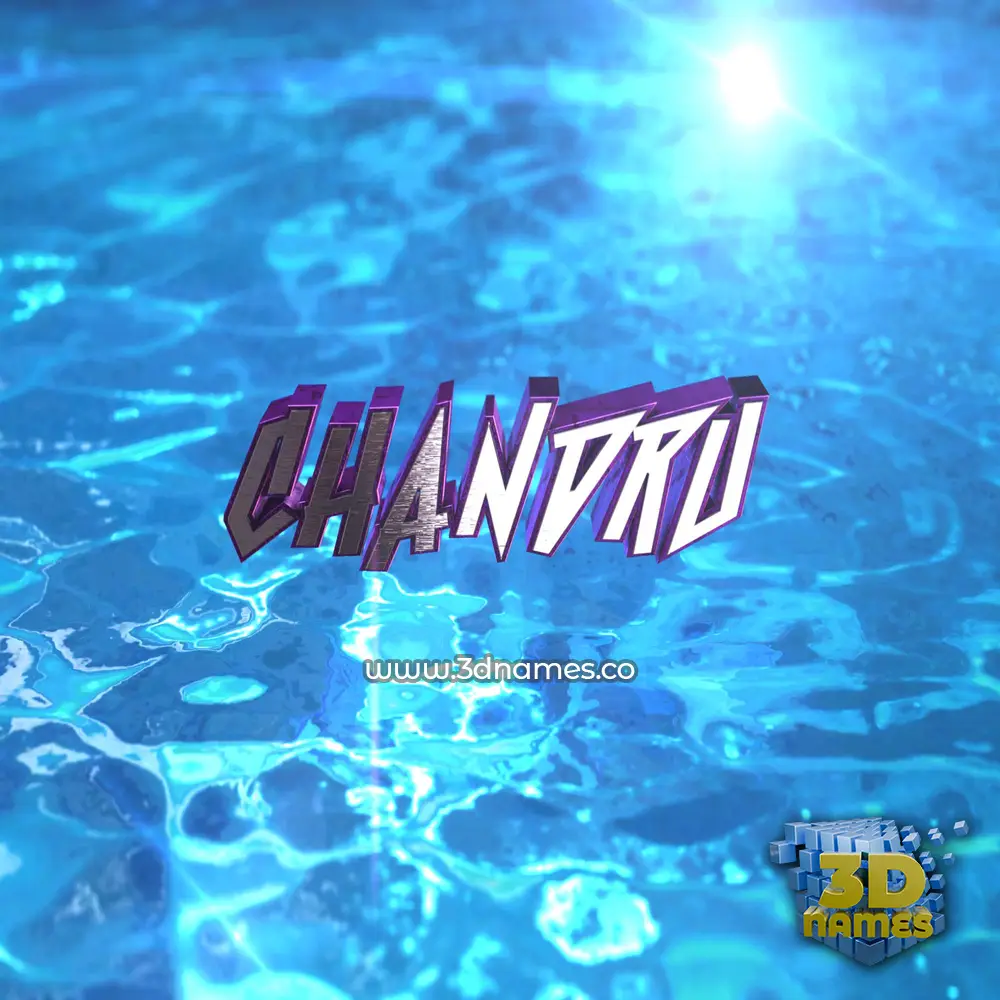 chandru in Water 2015 style - 3D name wallpaper
