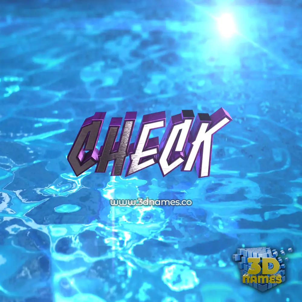 check in Water 2015 style - 3D name wallpaper