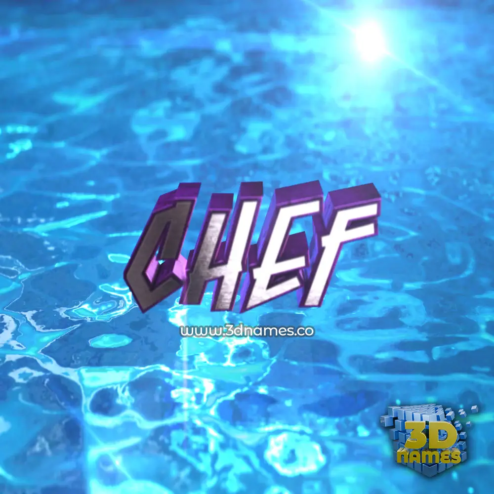 chef in Water 2015 style - 3D name wallpaper
