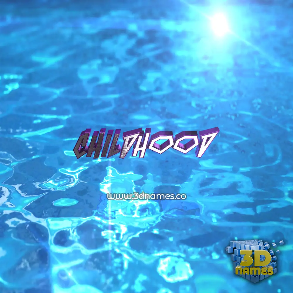 childhood in Water 2015 style - 3D name wallpaper