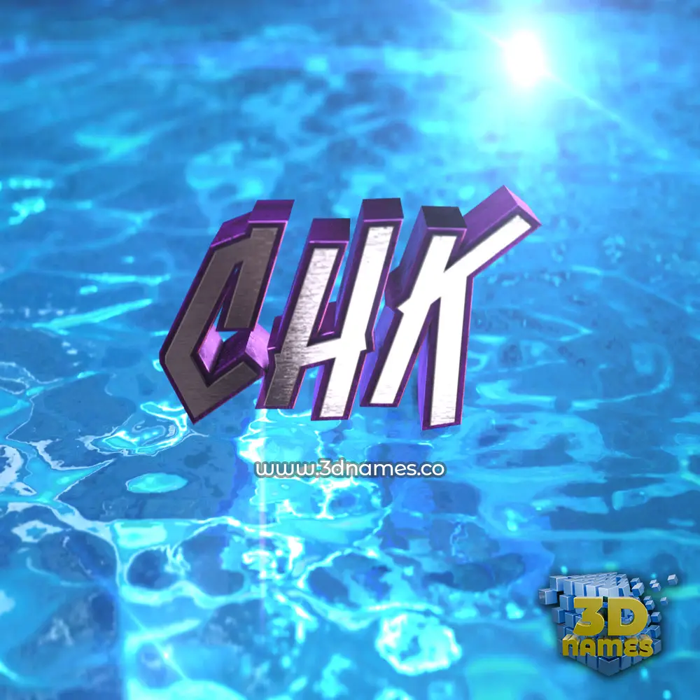 chk in Water 2015 style - 3D name wallpaper