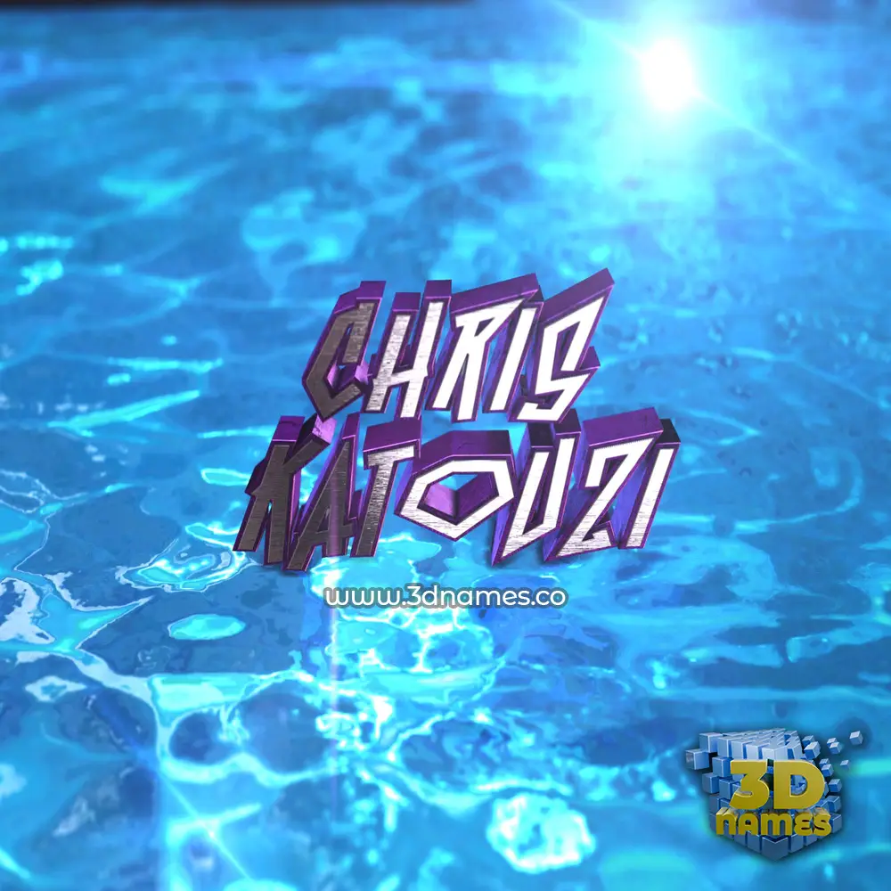 chris katouzi in Water 2015 style - 3D name wallpaper